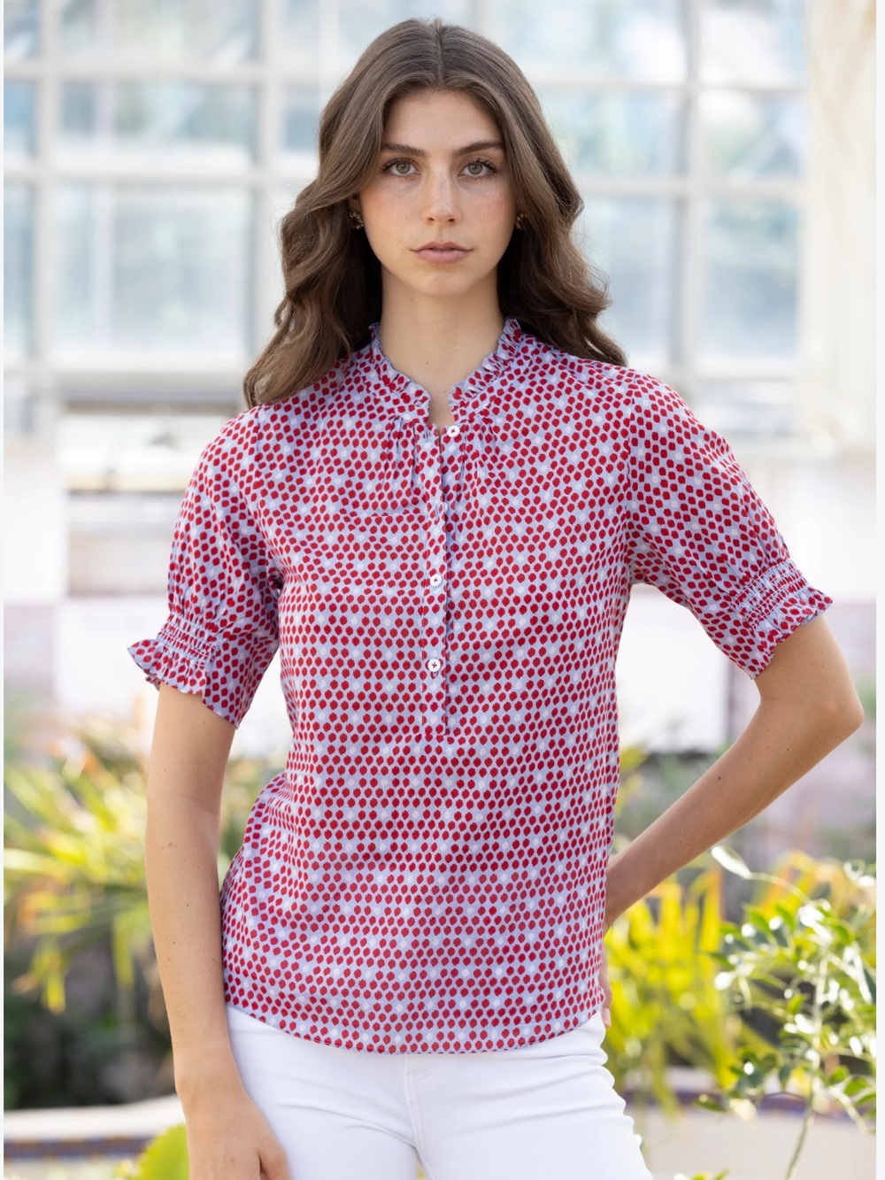 NEW Rungolee Lola Blouse in Aloha Dot Size M
